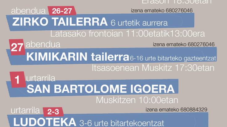 Egitarau oparoa antolatu dute Imotzen gabonetako oporretarako