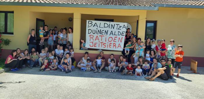 Nafarroako haur eskolen protestarekin bat egin du Ultzamako Xinbili Xanbalak
