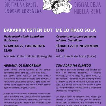 Helduendako ipuinkontalaria: Me lo hago sola