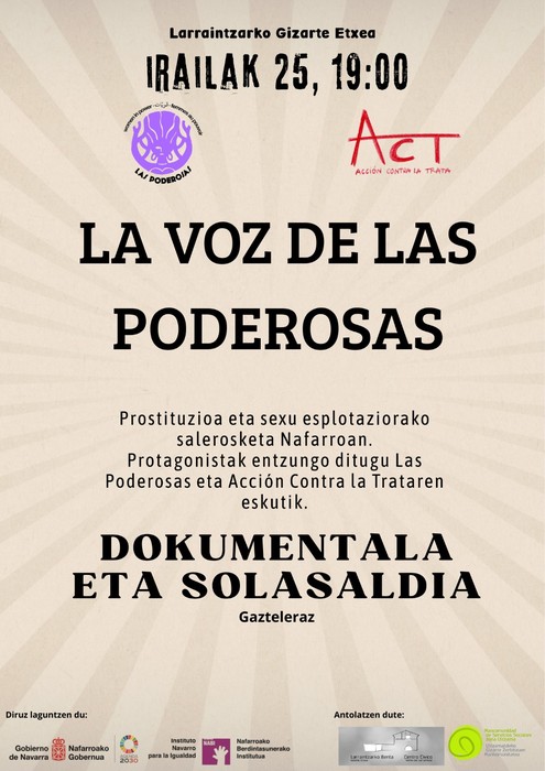Dokumentala eta solasaldia: La voz de las poderosas