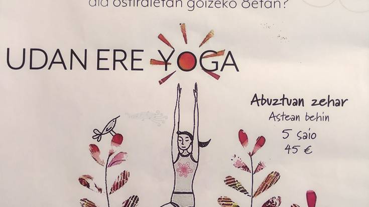 Yoga klaseak eginen dituzte abuztuan Aizarotzen