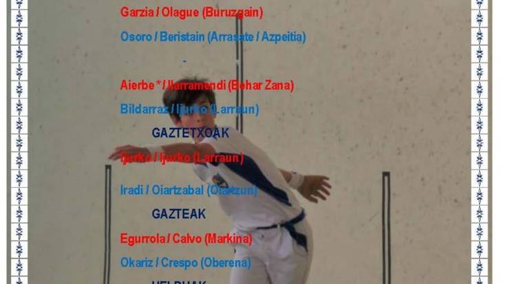 Gartzarongo pilota txapelketa, igandeko partidak