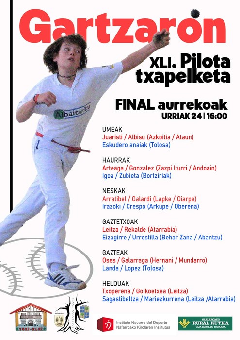 Gartzarongo pilota txapelketa: finalaurrekoak, larunbata