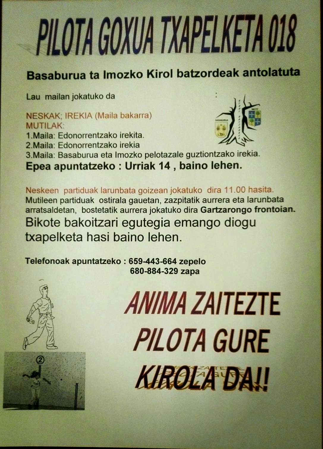 Urrian hasiko da Gartzarongo Pilota Goxua Txapelketa