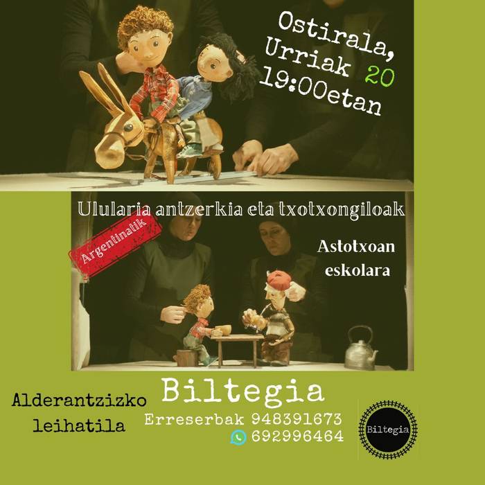 Ulularia antzerkia eta txontxongiloak: astotxoan eskolara