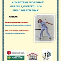 Gartzarongo XLI pilota txapelketa: neskak