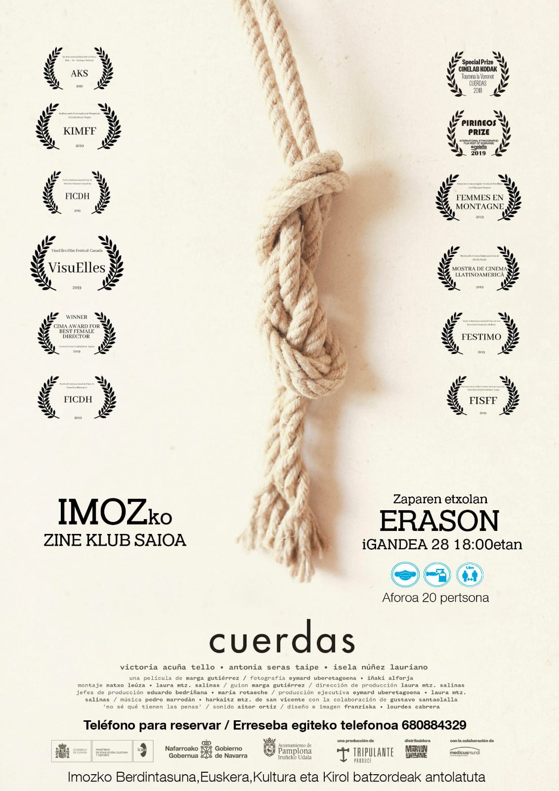 'Cuerdas' pelikularen proiekzioa izanen da igandean Erasoko zine klubean