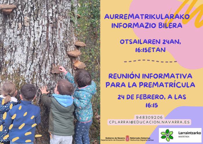 Larraintzarko ikastetxea: Aurrematrikularako informazio bilera