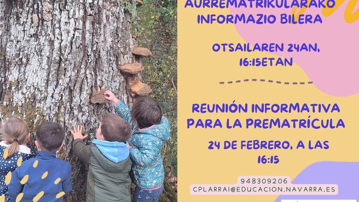Larraintzarko ikastetxea: Aurrematrikularako informazio bilera