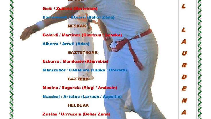 Gartzarongo XL pilota txapelketa: larunbata goizeko partidak