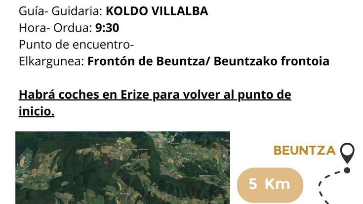 Ibilbide gidatua Beuntzatik Eritzera