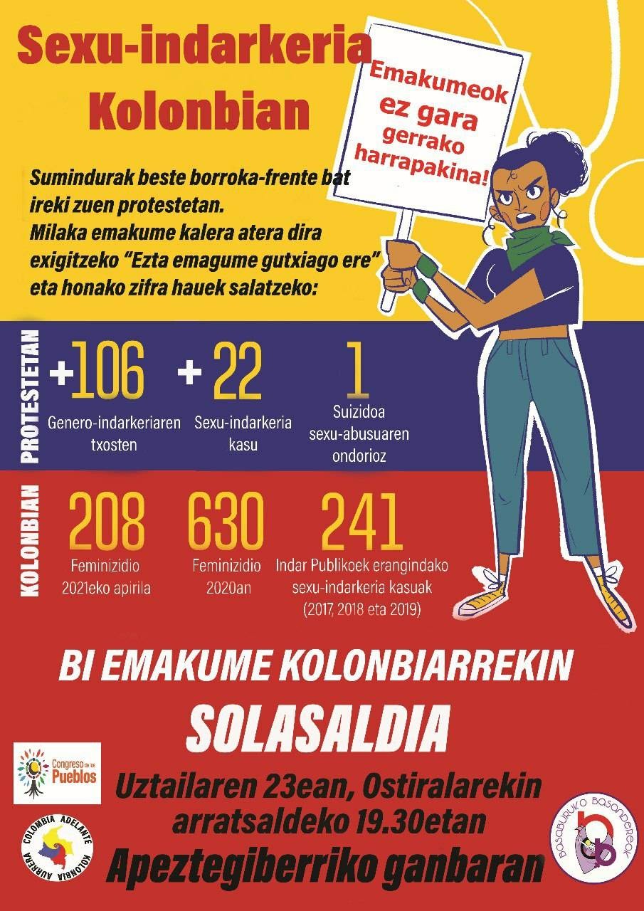 Kolonbiako bi kideren hitzaldia izanen da ostiralean Jauntsaratsen