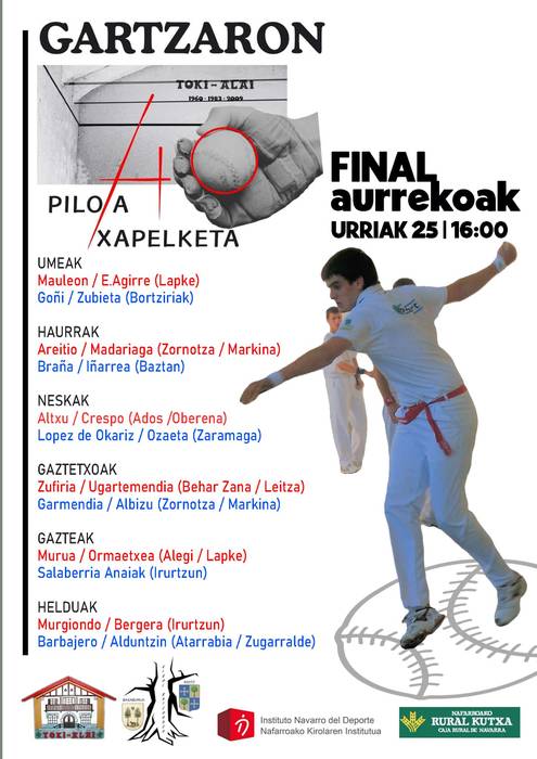 Gartzarongo XL. pilota txapelketa: finalaurrekoak