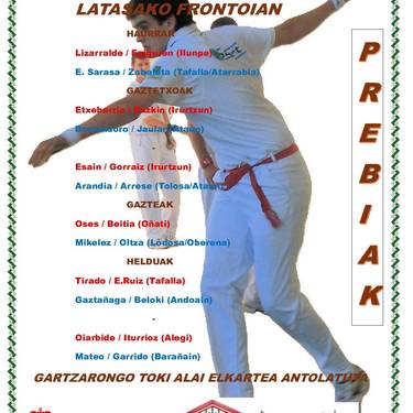 Gartzarongo XL. pilota txapelketa, larunbatean hasiko dira partidak