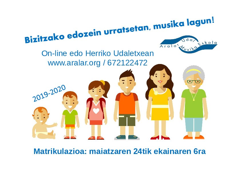 Aralar Musika Eskolak matrikulatzeko epea zabaldu du