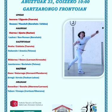 Gartzarongo pilota txapelketa, igandeko partidak