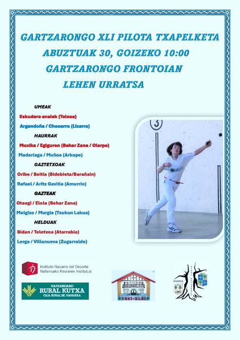 Gartzarongo pilota txapelketa: igandeko partidak