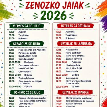 Zenozko bestak 2026