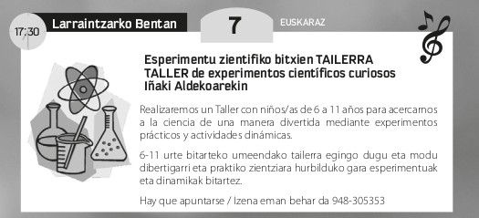 Esperimentu zientifiko bitxien tailerra