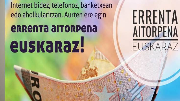 Errenta aitorpena euskaraz egitera gonbidatu ditu herritarrak Euskara Zerbitzuak