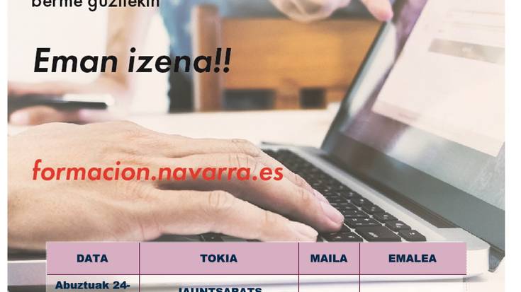 Oinarrizko gaitasun digitalen ikastaroa Basaburuan eginen da