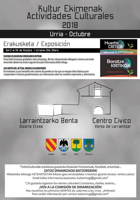Baratze Kritikoa erakusketa Larraintzarko Bentan