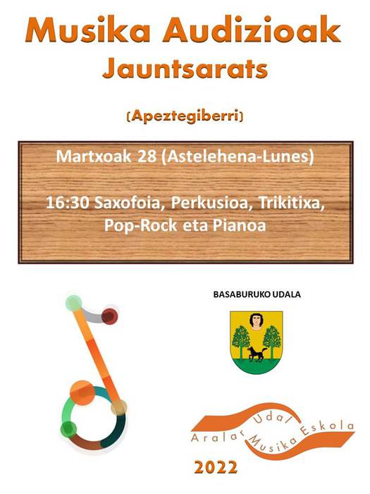Aralar Musika Eskolako audizioak: Jauntsarats