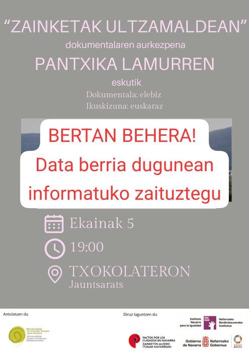 BERTAN BEHERA Zainketak Ultzamaldean dokumentalaren aurkezpena
