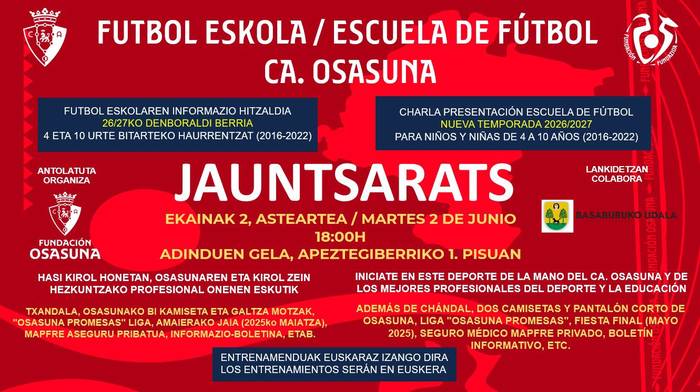 Osasuna futbol eskolaren aurkezpena
