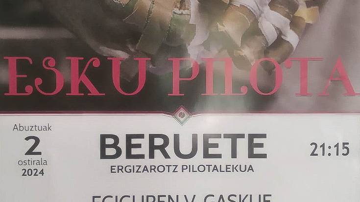 Ezkurdia-Albisu vs Zabala-Imaz pilota partida Berueten, abuzutuaren 2an