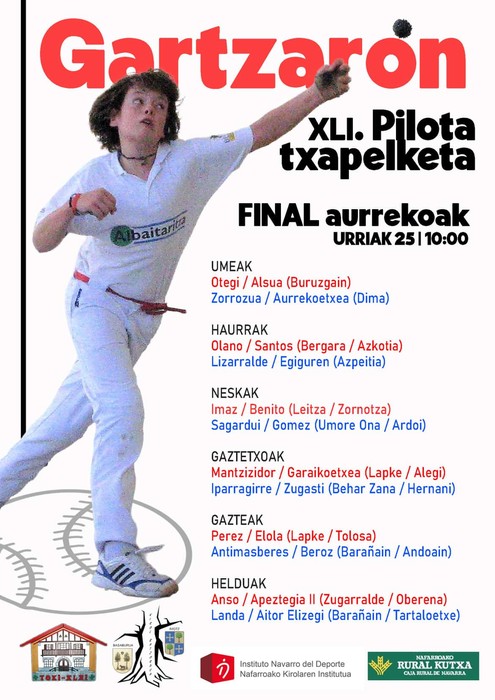 Gartzarongo pilota txapelketa: finalaurrekoak, igandea