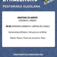 Auzolana: herriaren garbiketa Etxalekun, pestetarako prestatzeko