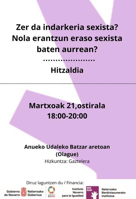 Hitzaldia: Zer da indarkeria matxista? Nola erantzun?