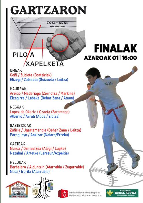 Gartzarongo 40. pilota txapelketa: finalak