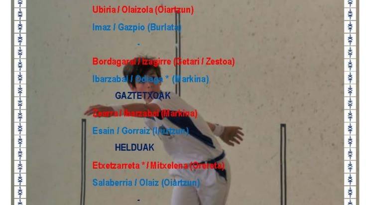 Gartzarongo pilota txapelketa, larunbateko partidak
