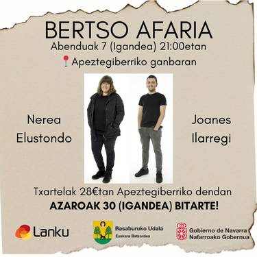 Bertso-afaria: Nerea Elustondo eta Joanes Ilarregi