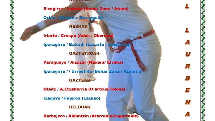 Gartzarongo XL. pilota txapelketa, igandeko partidak
