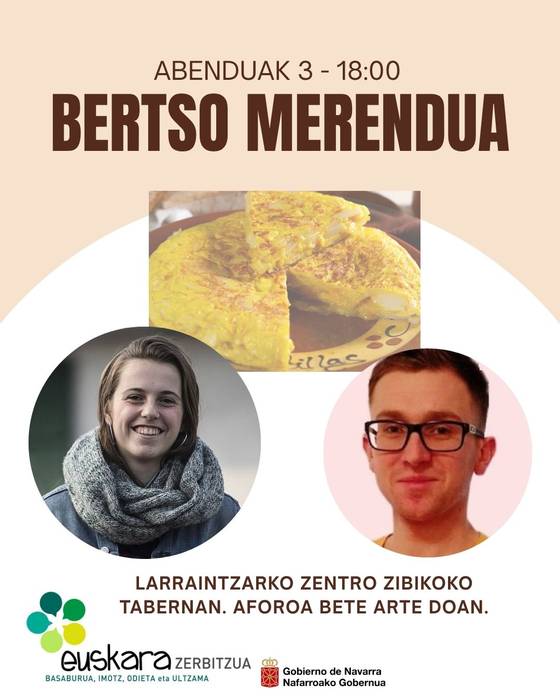 Bertso merendua: Ekhiñe Zapiain eta Aitor Irastortza