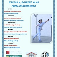 Gartzarongo XLI pilota txapelketa: igandeko partidak