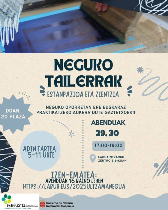 Estanpazioa eta zientzia tailerrak