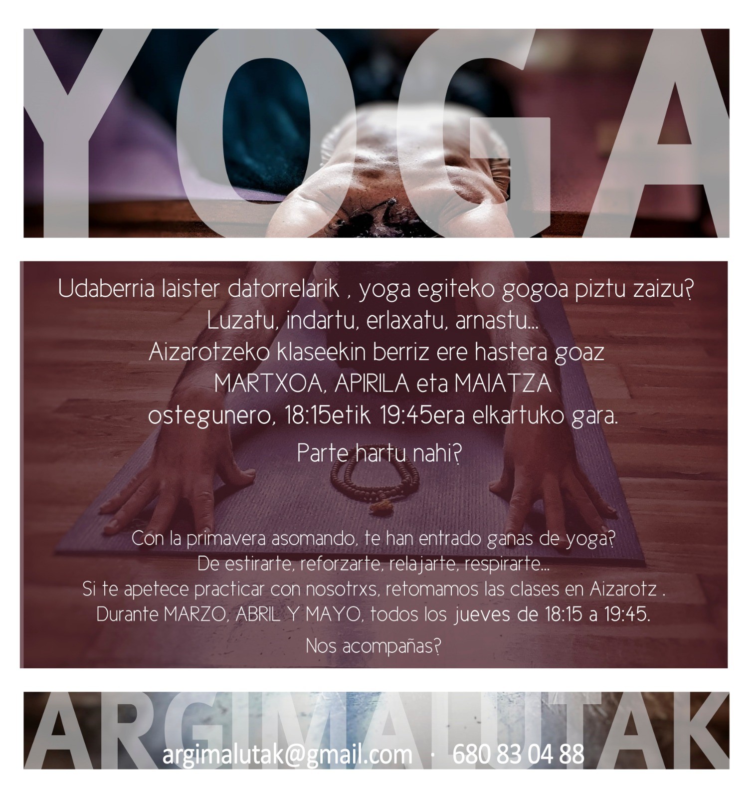 Berriz hasi da yoga ikastaroa Aizarotzen