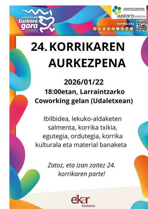 24. Korrikaren aurkezpena, eskualdean
