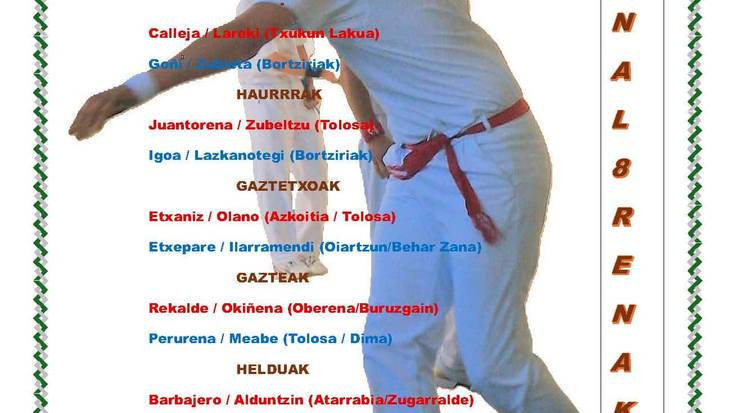 Gartzarongo XL. pilota txapelketa: igandeko partidak