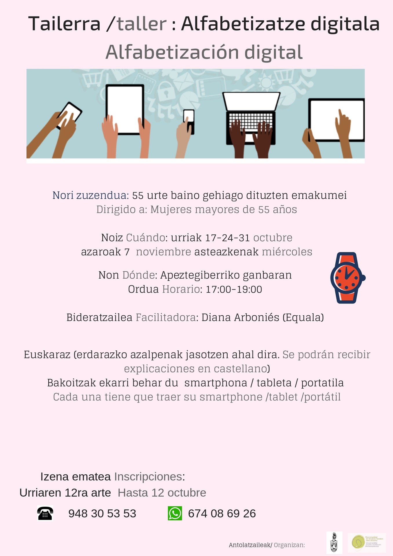Alfabetizatze digitalako tailerra, emakumezkoentzat zuzendua