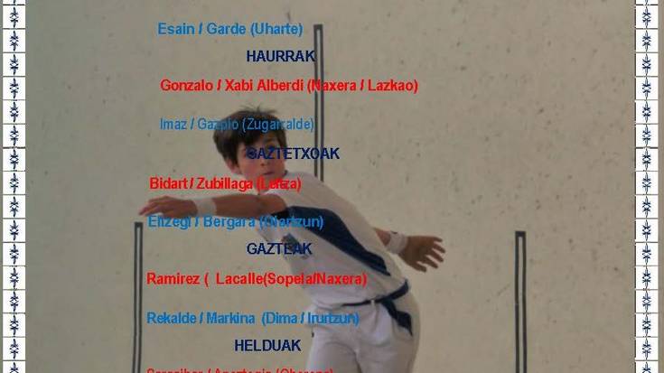 Gartzarongo XXXIX. pilota txapelketa: irailaren 1eko partidak