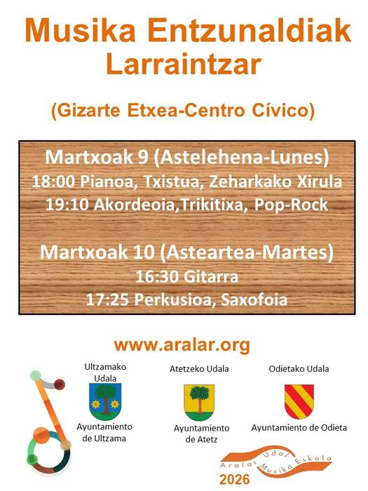 Aralar Musika Eskola: Larraintzarko emanaldiak