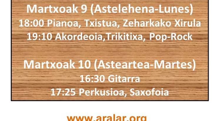 Aralar Musika Eskola: Larraintzarko emanaldiak