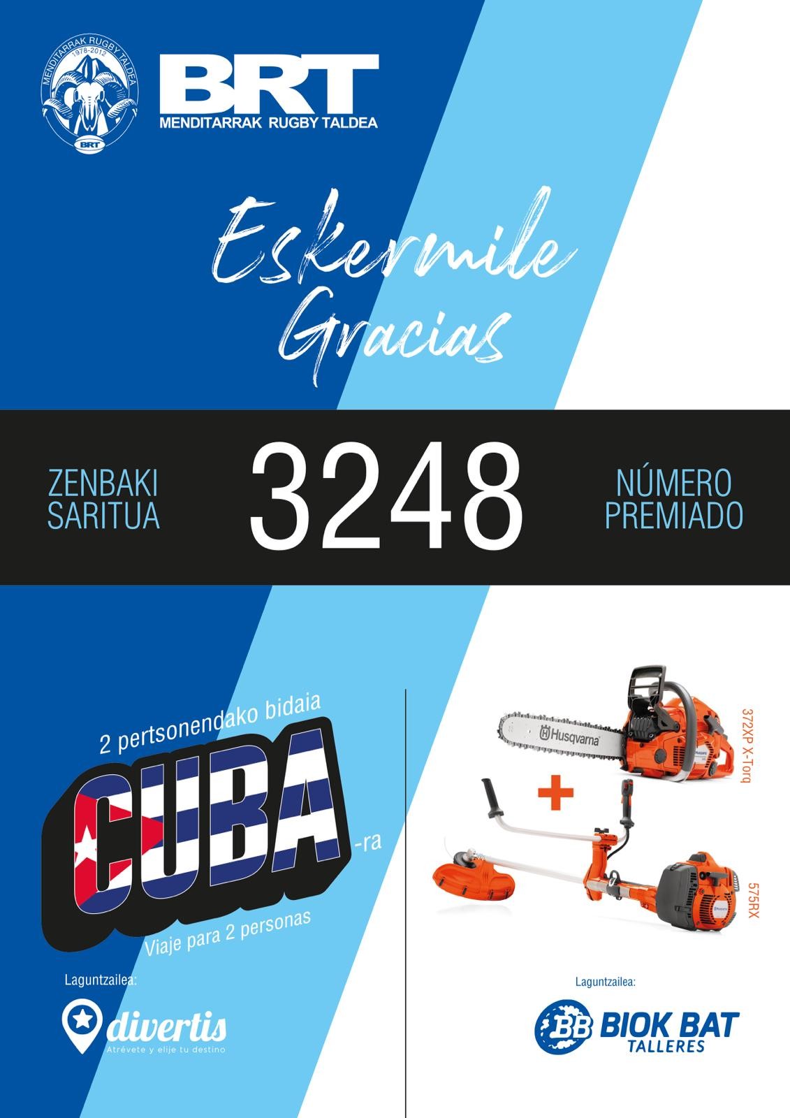 BRTren zozketako zenbaki sariduna: 3248