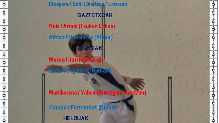 Gartzarongo XXXIX. pilota txapelketa: abuztuaren 31ko partidak
