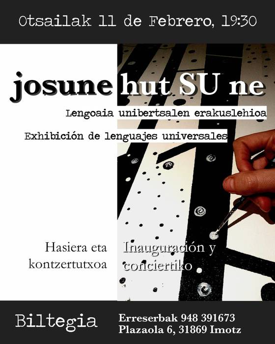 Erakusketa irekiera eta kontzertutxoa: josune Hutsune